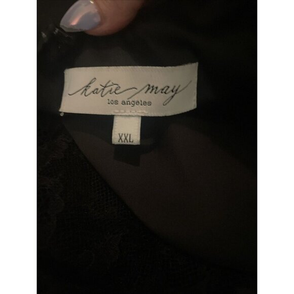 NEW KATIE MAY black ariana lack high slit lace wedding party gown size XXL - Picture 12 of 12